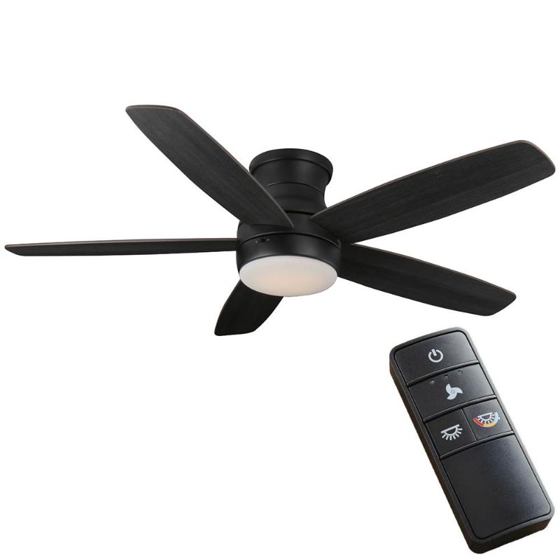 Photo 1 of Ashby Park 52 in. White Color Changing Integrated LED Matte Black Indoor Ceiling Fan with Light Kit and Remote Control
