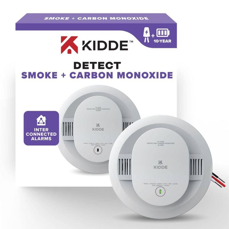 Photo 1 of 10-Year Hardwired Combination Smoke and Carbon Monoxide Detector with Interconnected Alarm and LED Warning Lights
