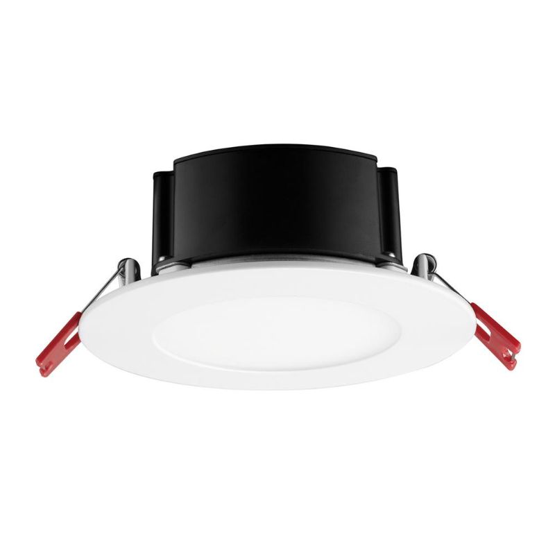 Photo 1 of 4 in. White Flush Round Wet Rated LED Integrated Recessed Lighting Kit
