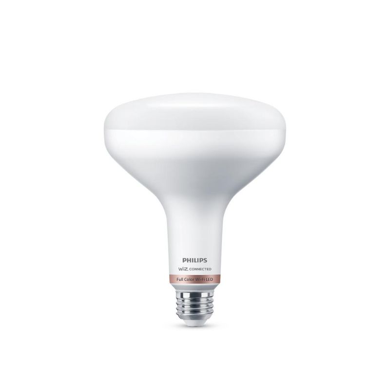 Photo 1 of Philips Smart Wi-Fi Connected LED 65-Watt BR40 Flood Light Bulb Frosted Color Dimmable 110? Beam Angle E26 Medium Base (1-Pack)
