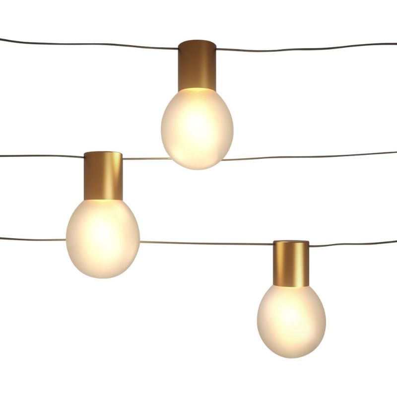 Photo 1 of 12-Light 12 Ft. Indoor/Outdoor Gold Socket Plug-in String Light with Incandescent Bulbs Included
