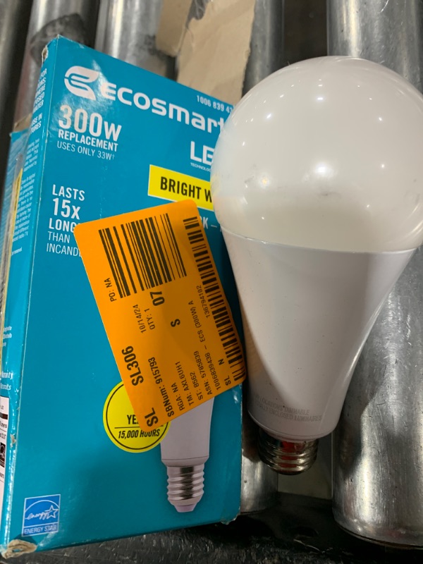 Photo 2 of 300-Watt Equivalent A23 Energy Star Dimmable LED Light Bulb Bright White (1-Pack)
