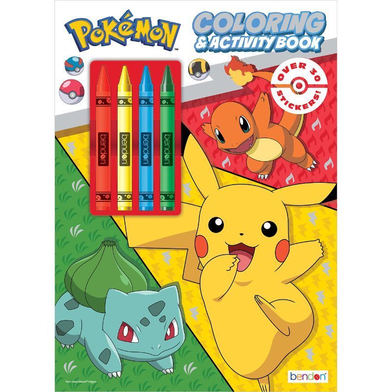 Photo 1 of *2 Pack* Pokemon 48 Page Coloring Book, 4 Crayons Bendon 54041