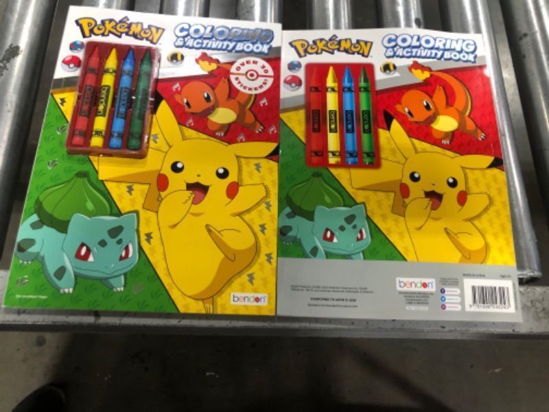 Photo 2 of *2 Pack* Pokemon 48 Page Coloring Book, 4 Crayons Bendon 54041