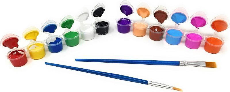 Photo 1 of *3Pack* Kids Acrylic Paint Set - 12 Colors + 2 Brushes Pumpkin Paint Small Acrylic Paint Set Acrylic Paint Set for Kids Mini Paint Set Acrylic Painting for Kids Acrylic Paint for Kids Mini Kids Paint
