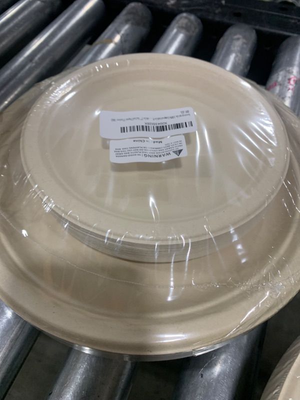 Photo 2 of hooray mida 60 Pcs 10" (30)+ 7"(30) Disposable Paper Plates Dinner Party Paper Plates and Biodegradable Salad Paper Plate 100% Compostable Plates Paper Plates - Heavy-Duty Disposable