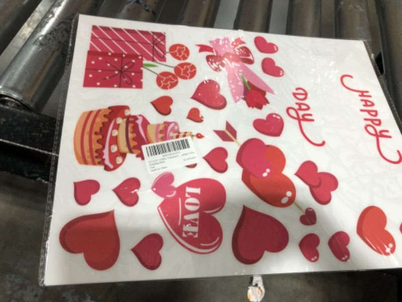 Photo 2 of VEYLIN 120Pcs Valentine’s Day Window Clings, Red Heart Window Stickers for Valentine’s Day Wedding Party