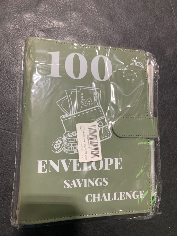 Photo 2 of 100 Envelopes Money Saving Challenge Binder, 2024 New A5 Budget Binder with Cash Envelopes, 6 Rings Savings Challenges Book, Laminated Budgeting Planning Tracker to Save $5050,10,400, 500 Green