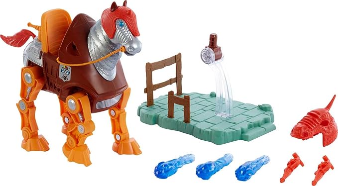 Photo 1 of Masters of the Universe Origins Stridor Action Figure, 7 in Tall Robot Horse with Projectile Launcher, 3 Plasma Blasts, Helmet & Bridle with Cord, Collectible Gift for MOTU Fans Ages 6 Years & Older