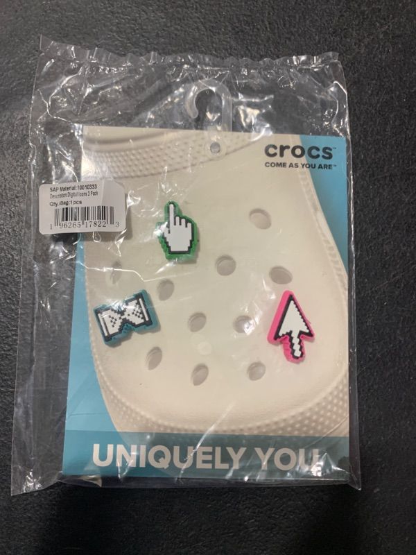 Photo 2 of Crocs Jibbitz 3-Pack Shoe Charms | Jibbitz for Crocs, Digital Icons, Small