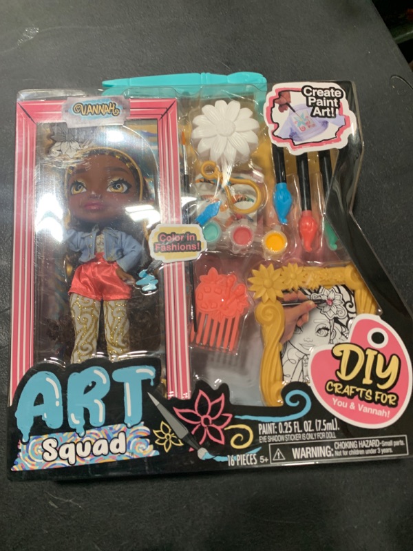 Photo 2 of Art Squad Vannah 10-inch Doll & Accessories with DIY Craft Painting Project, Brown Hair, Kids Toys for Ages 5 Up by Just Play Vana