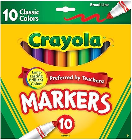 Photo 1 of Crayola Broad Line Markers, Classic Colors 10 Each, 10 Count 2 PK