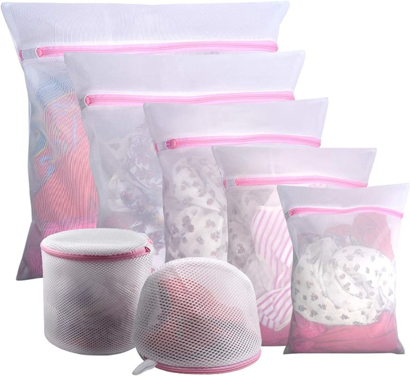 Photo 1 of GOGOODA 7Pcs Mesh Laundry Bags for Delicates with Premium Zipper, Travel Storage Organize Bag, Clothing Washing Bags for Laundry, Blouse, Bra, Hosiery, Stocking, Underwear, Lingerie
