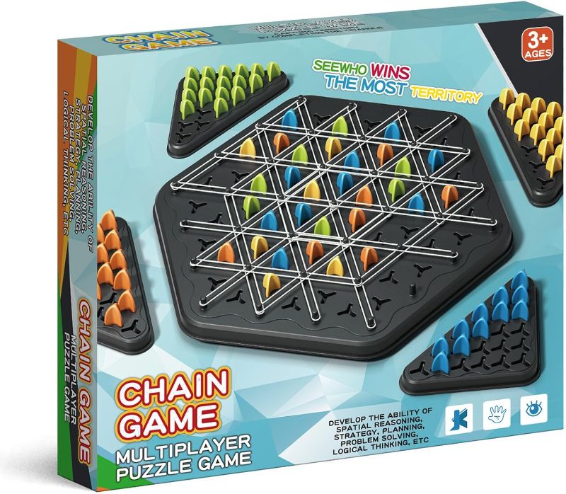 Photo 1 of Chain Triangle Chess Game, Board Games for Family Night, Family Games for Kids and Adults, 2 to 4 Players
