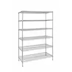 Photo 1 of 6-Tier Commercial Grade Heavy Duty Steel Wire Shelving Unit in Chrome (48 in. W x 72 in. H x 24 in. D)
