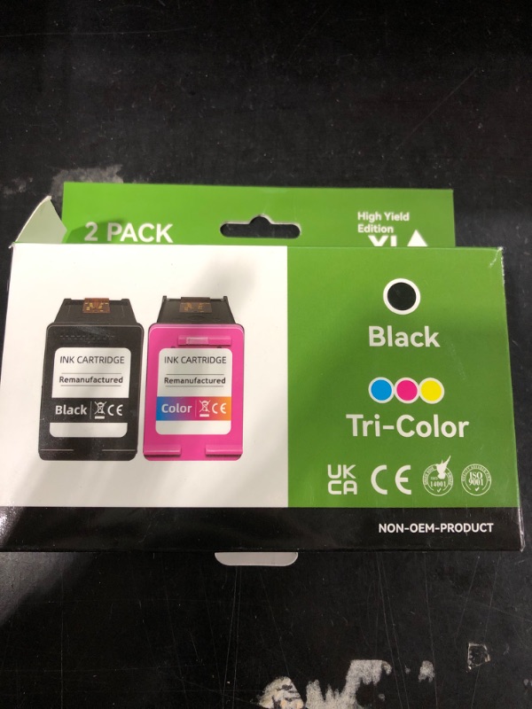 Photo 2 of 61XL Printer Ink for HP 61 Ink Cartridges Combo Pack Replacement for HP Ink 61 XL Fit for Envy 4500 5530 4502 officejet 4630 4635 Deskjet 1000 1010 1512 Printer (1 Black, 1 Tri-Color)