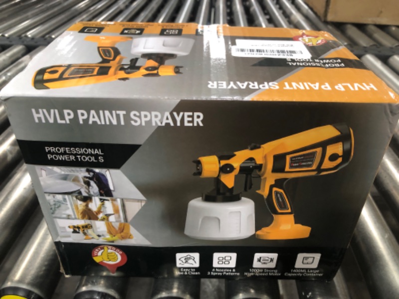 Photo 1 of Paint-Sprayer 1000W HVLP High Power Electric Spray Paint Gun 1400ml High Capacity Container Easy to Clean for Furniture Cabinets Fence Walls Door Works Garden Chairs etc
