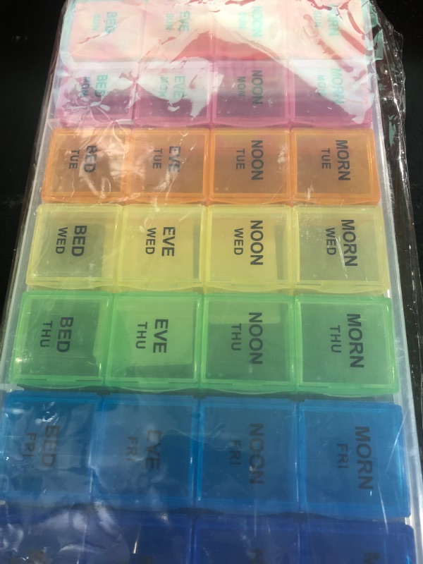 Photo 3 of VMVN XL Pill Organizer, Extra Large Medicine Organizer,Pill Box 7 Day,Weekly Pill Case Container,4 Times a Day Pill Holde for Vitamin Travle Work