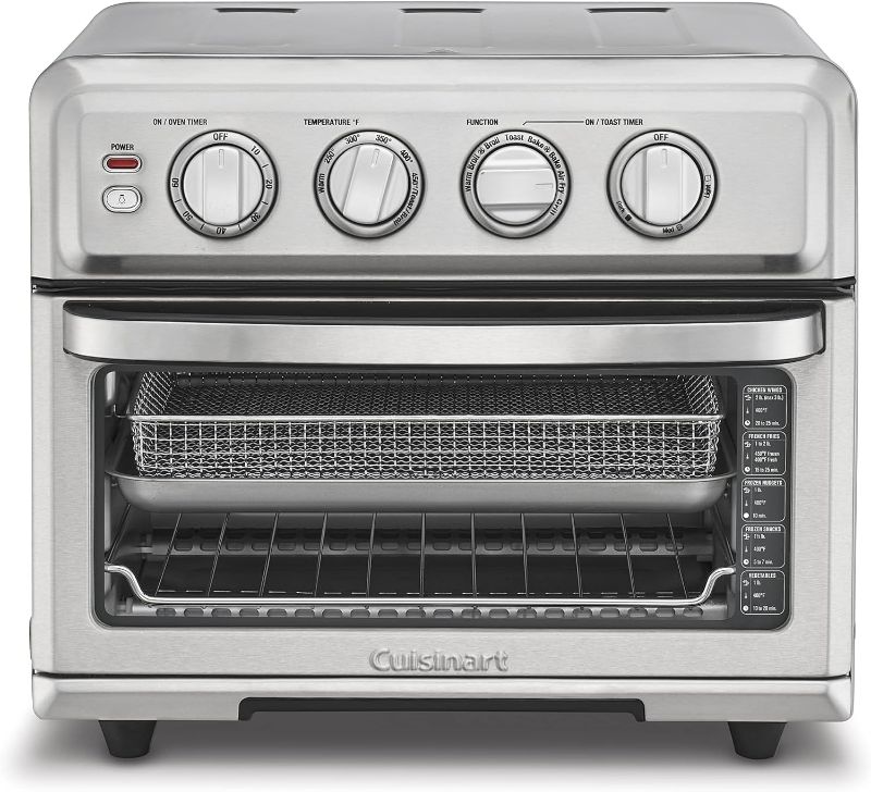 Photo 1 of Cuisinart Air Fryer + Convection Toaster Oven, 8-1 Oven with Bake, Grill, Broil & Warm Options, Stainless Steel, TOA-70
