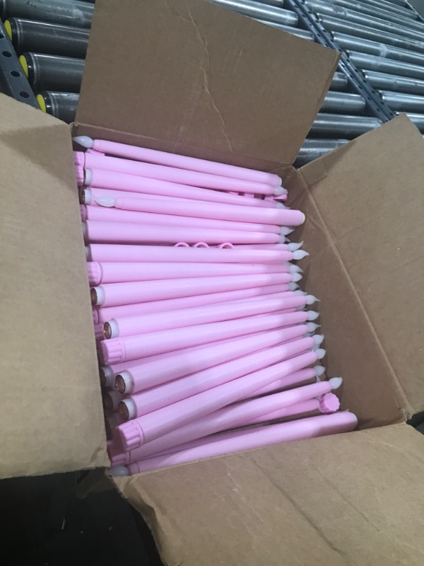 Photo 2 of Funtery 48 Pcs Flameless LED Taper Candles Fake Candles Battery Operated Candles Bulk 11 Inch Flickering Taper Candles LED Tall Candles for Christmas Valentine's Day Church Wedding