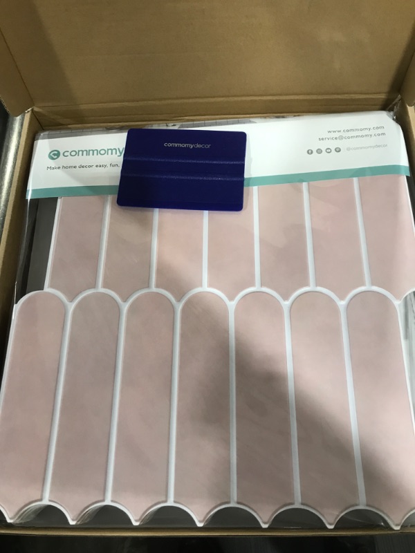 Photo 2 of Commomy Peel and Stick Backsplash - 10 Sheets of 11.8" x 11.8" - 3D Pink Peel and Stick Tile for Kitchen and Bathroom Matte PVC Wall Tiles Interior Renters,RV,Bedroom,Living Room