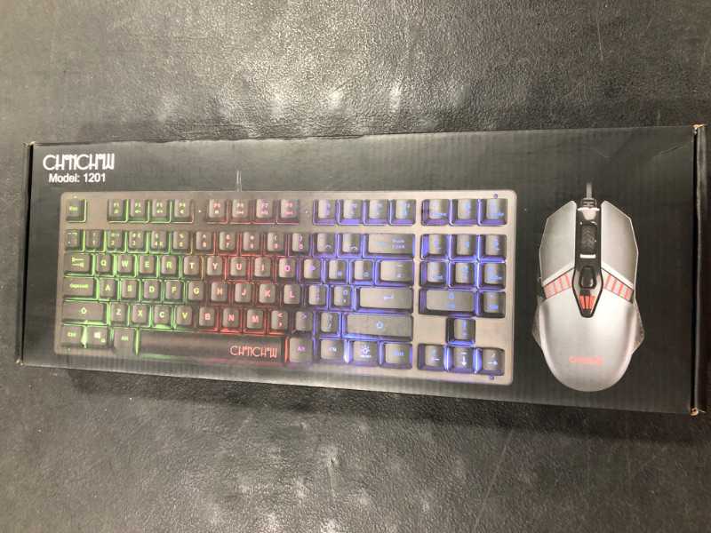 Photo 1 of Gaming LED Keyboard and Mouse Combo,Compact 89 Keys with Numeric Tenkeys Pad,Rainbow Backlit,Ergonomic Mice 2 Side-Button USB Wired 75% Mechanical Feel for Computer PC Laptop PS5 (Compact Layout)