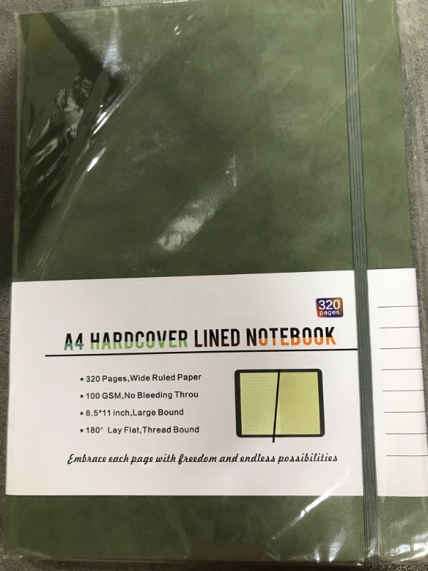 Photo 1 of Lined Journal Notebook -320 Pages A4 Journals for Writing Ruled Notebook, Hardcover Leather Journal for Women Men, Daily Journal Notebook for Work, Note Taking, 100Gsm Lined Paper(8.5'' X 11'' Green)