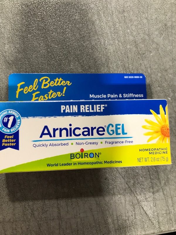 Photo 2 of Boiron Arnicare Gel for Relief of Joint Pain, Muscle Pain, Muscle Soreness, and Swelling from Bruises or Injury Non-greasy and Fragrance-Free - 2.6 oz