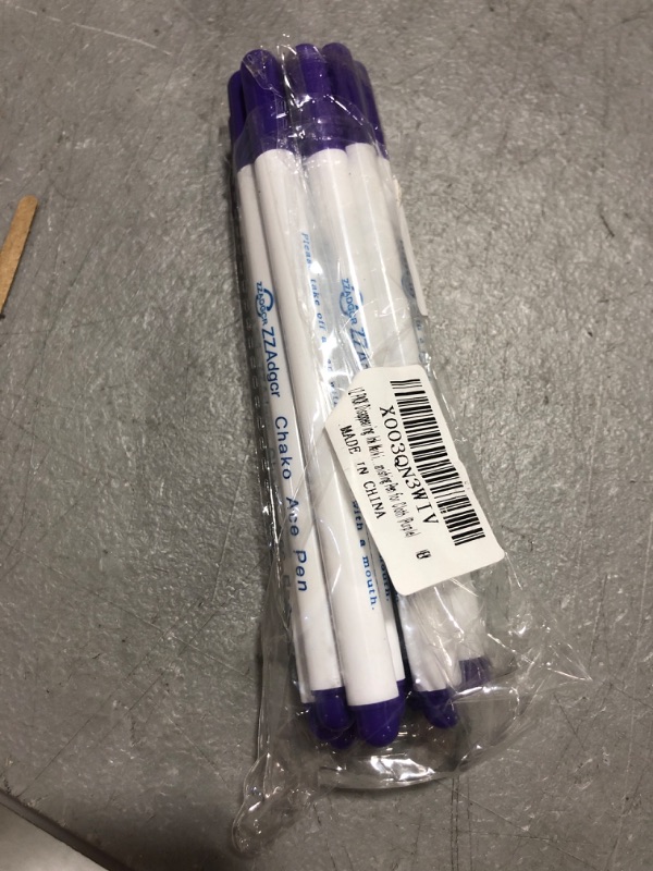 Photo 2 of 12 PACK Disappearing Ink Marking Pen, Air Water Erasable Pen/ Fabric Marker/ Temporary Marking/ Auto-Vanishing Pen for Cloth (Purple)