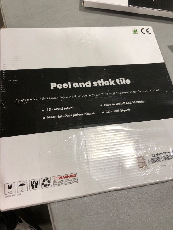 Photo 1 of WOWSTAR 10-Sheet Peel and Stick Tiles, Marble Look Kitchen Backsplash Tiles, 12"x12" Multi