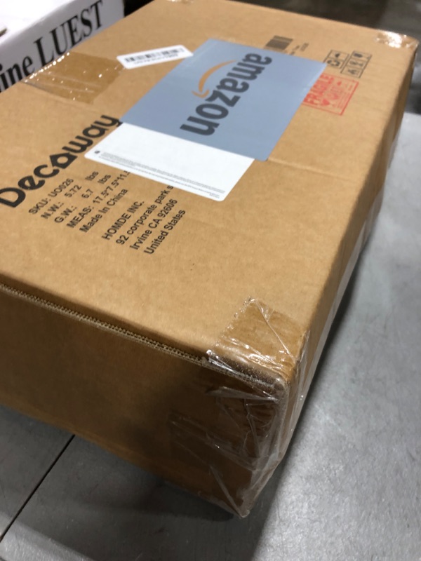 Photo 1 of Decoway 4ft Christmas Tree Pre-Lit Artificial Mini Christmas Tree with Gold Pot Base, Flocked Snow 70 Warm White Led Lights Pine Cones Red Berries, for Entrances, Home Decorations Holiday Decor