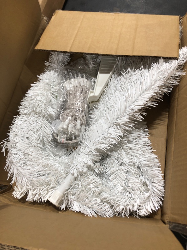 Photo 1 of Christmas Tree, 4FT White Artificial Mini Christmas Tree Small Xmas Tree Decoration?Easy Assembly for Indoor and Outdoor by Maylaviu