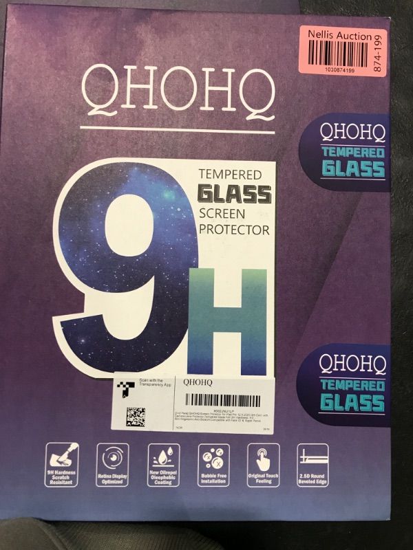 Photo 2 of [2+2 Pack] QHOHQ Tempered Glass Screen Protector for iPad Pro 12.9 2020 4th ? 2021 5th with Camera Lens Protector