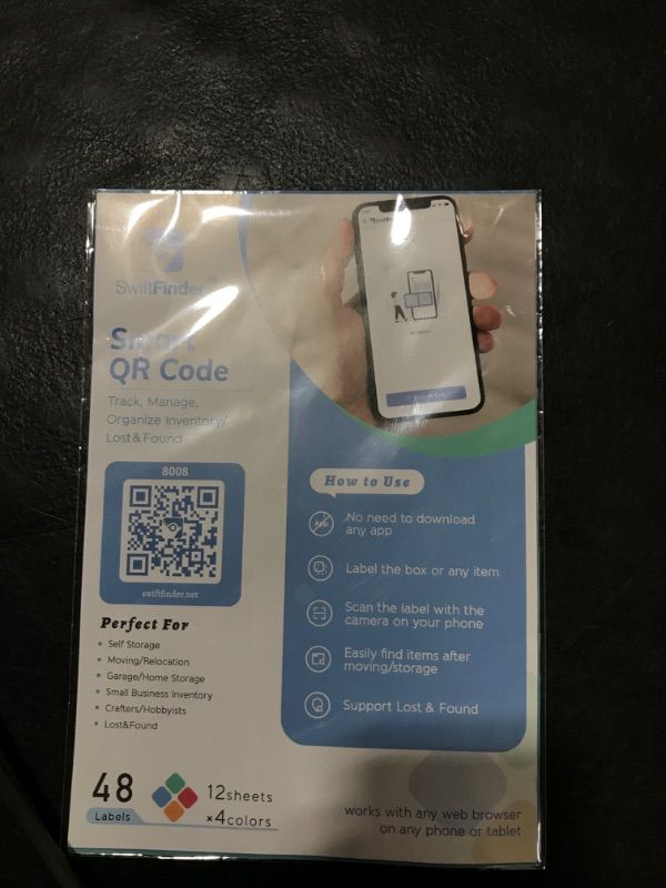 Photo 1 of SmartPacks QR Code Labels for Storage & Organization – Premium QR Code Stickers with App – Advanced Pack and Track Labels with QR Code for Inventory, Storage, Moving – 48 Stickers