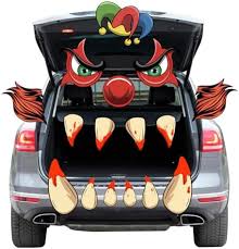 Photo 1 of Piemow Halloween Trunk or Treat Car Decoration Kit - Joker Sticker for Car Trunk Garage Door Archway Outdoor Halloween Party Decoration