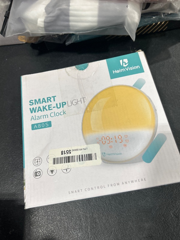 Photo 2 of Wake Up Light Sunrise Alarm Clock for Kids, Heavy Sleepers, Bedroom, with Sunrise Simulation, Sleep Aid, Dual Alarms, FM Radio, Snooze, Nightlight, Daylight, 7 Colors, 7 Natural Sounds, Ideal for Gift