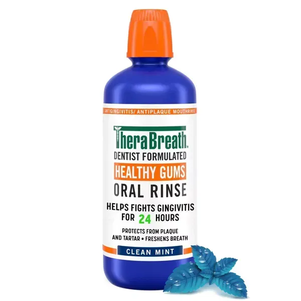 Photo 1 of TheraBreath Healthy Mouthwash Rinse Mint - 16 fl oz