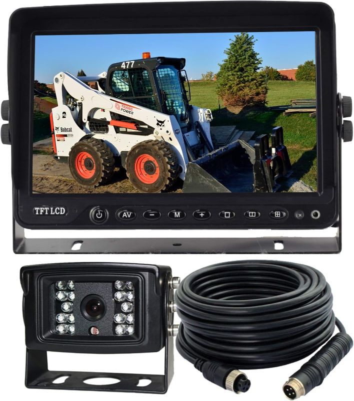 Photo 1 of AHD 720P 7" Reverse Rear View Backup Camera System, Camera with Night Vision Waterproof IP69K Vibration-Proof 10G for Tractor/Truck/Bus/Motorhome/Excavator/Caravan/Skid Steer/Harvester