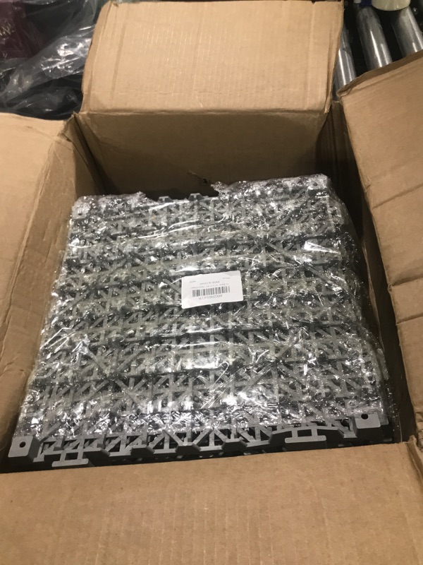 Photo 1 of 12 Pack 12" x 12" Interlocking Rubber Bathroom Flooring Tiles Non-Slip Splicing Waterproof Mat Modular Interlocking Cushion Mat for Drain