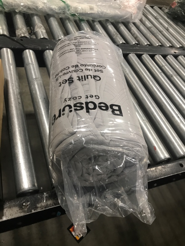 Photo 1 of Bedsure Queen Quilt Bedding Set - Pre-Washed Full/Queen Quilt Set - Ultra Soft Bedspread Queen Size - GREY Bedding Coverlet for All Seasons (includes 1 Quilt, 2 Pillow Shams)