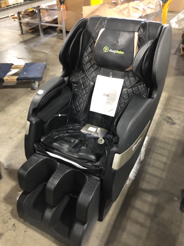 Photo 2 of Real Relax 2024 Massage Chair of Dual-core S Track, Full Body Massage Recliner of Zero Gravity with APP Control, Black and Gray