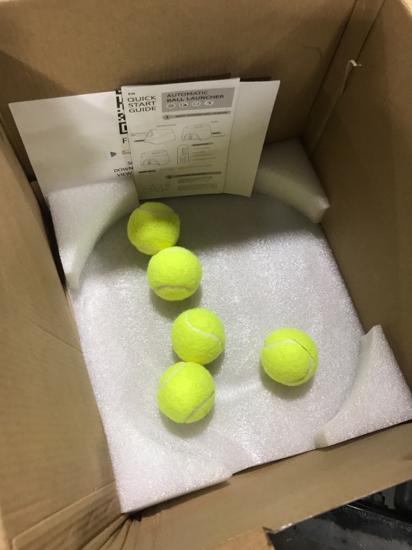 Photo 3 of Elevon Automatic Dog Ball Launcher, Indoor/Outdoor Interactive Dog Toy with Three Ranges, Includes 6 Mini Tennis Balls and a Data Line, Suitable for Small and Medium-Sized Dogs, Green