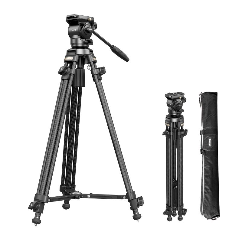 Photo 1 of 
SmallRig AD-50 Heavy Duty Tripod, Carbon Fiber Video Tripod, 64"Lightweight Travel Tripod with Step-Less Damping Fluid Head, Detachable Handle, Lift Rope, Load up to 13.2lb for Camcorder, Cameras-4685

