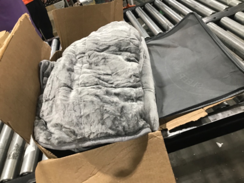 Photo 2 of Wemore Sherpa Fleece Weighted Blanket for Adult, 15 lbs Dual Sided Cozy Fluffy Heavy Blanket, Ultra Fuzzy Throw Blanket with Soft Plush Flannel Top, 60 x 80 inches Grey on Both Sides