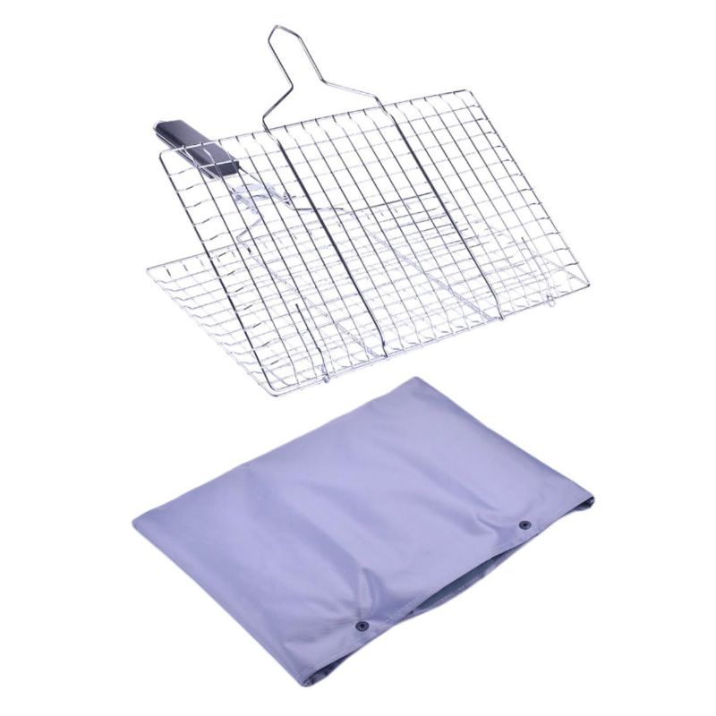 Photo 1 of Balacoo 1 Set BBQ Net Vegetables Grill Net Portable Grilled Fish Tools Barbecue Clips Grilled Fish Clamps Grilled Fish Chicken Net Outdoor BBQ Clips Non-Stick Barbecue Nets Meat Grill Net