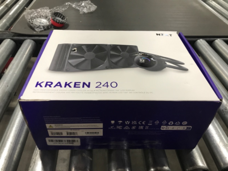 Photo 3 of NZXT Kraken 240 - RL-KN-240-B1 - 240mm AIO CPU Liquid Cooler - Customizable 1.54" Square LCD Display for Images, Performance Metrics and More - High-Performance Pump - 2 x F120P Fans - Black