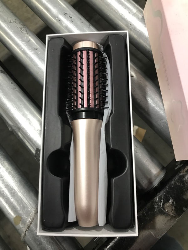 Photo 2 of Cordless Curling Iron Brush, 2024 New Portable Travel Curling Iron Mini Brush for Women, 7000Mah USB Rechargeable Curling Wand Brush with Negative Ion, Pink