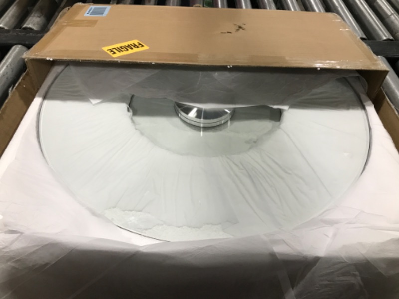 Photo 1 of 24" Tempered Glass Lazy Susan Turntable for Dining Table Large Tabletop 360° Rotating Tray Clear Serving Plate - Perfect for Family Gatherings, Banquets, and Weddings
