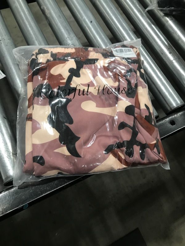Photo 1 of Colorful House Men Camo Cargo Jogger Sweatpants Casual Drawstring Camouflage Cargo Work Pants with Pockets(Large,Brown)