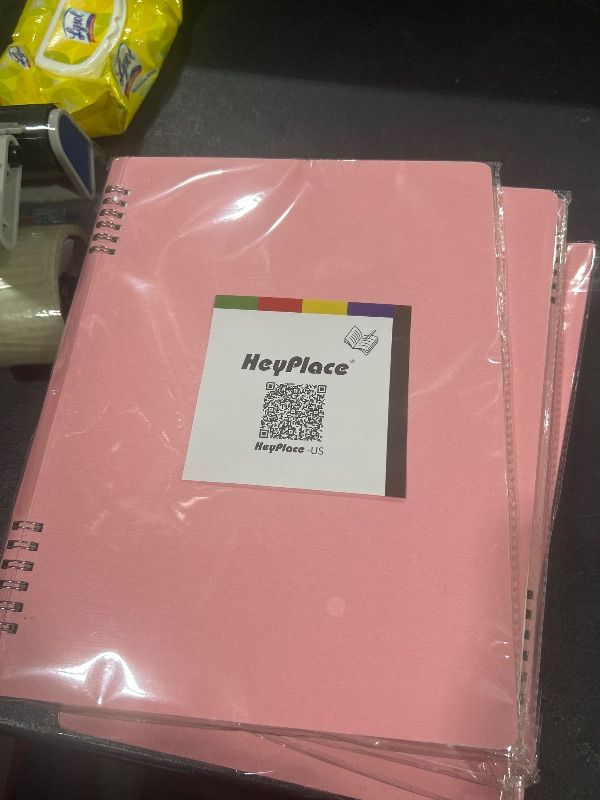 Photo 2 of HEYPLACE A4 Spiral Notebook Pink, Flexible Cover A4 Spiral Notepad College Ruled Pages 80 Sheet/160 Pages for Home School Office